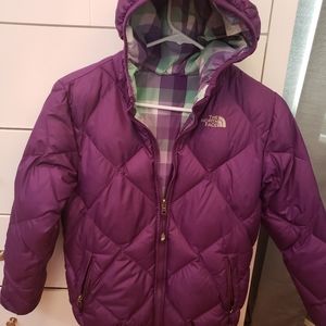Girl's North Face reversible puffer coat